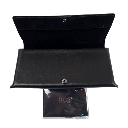 ETUI A LUNETTES IMITATION CUIR NOIR HUGO BOSS